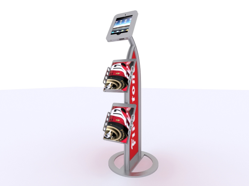 MOD-1357 iPad Kiosk with Literature Holders -- Silver